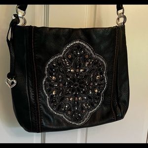 Brighton ANJU Black Leather Crossbody Handbag